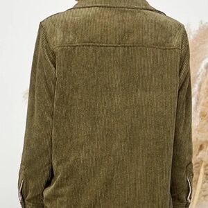 Green Corduroy Reversible Button Down Jacket -M